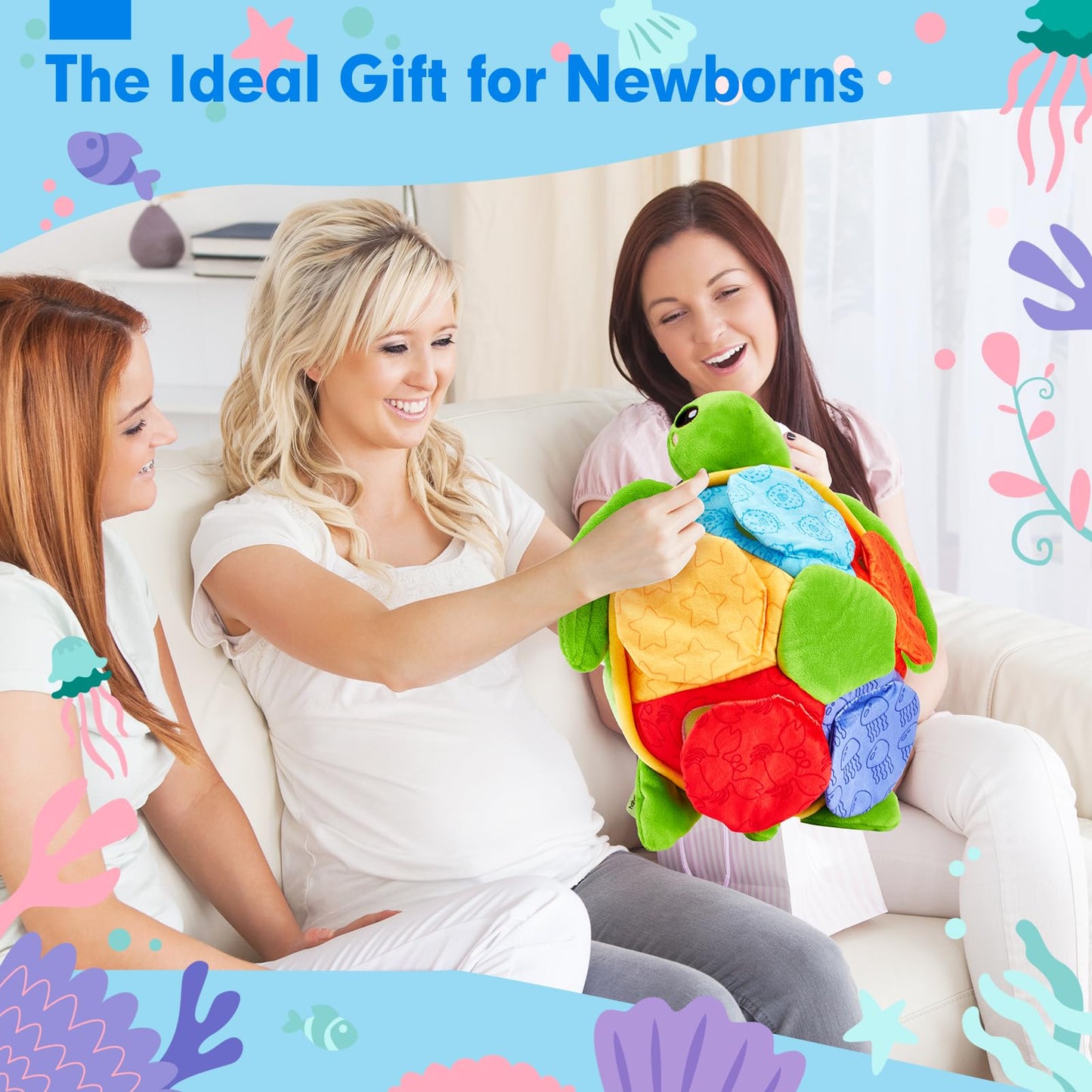 Hahaland Baby Toys for 6-12 Months | Interactive Turtle Peekaboo & Sea Creatures
