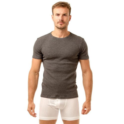 Haigman Crew Neck Thermal T-Shirt Grey (Pack of 2)