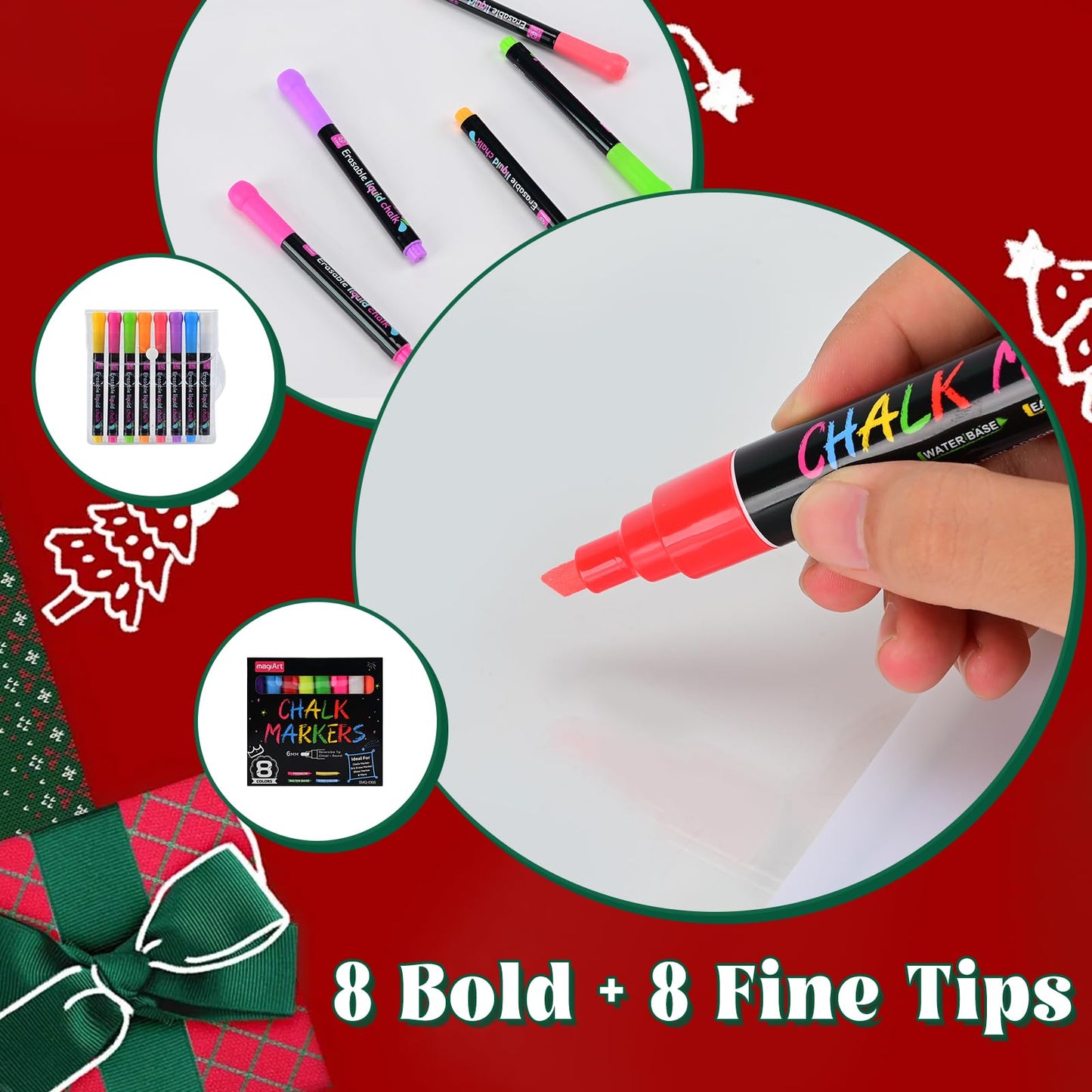 HAIZOGOKO 16-Inch LED Note Board: 7 Colors, 4 Modes, 16 Markers & Greeting Card