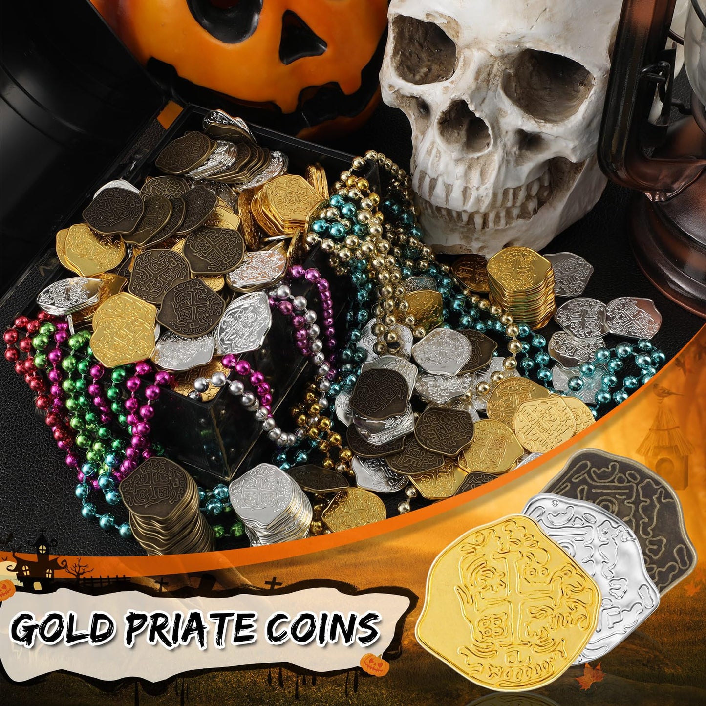 Hanaive 50 Pcs Metal Pirate Coins | Spanish Doubloon Replicas for Treasure Hunts, Parties & Cosplay