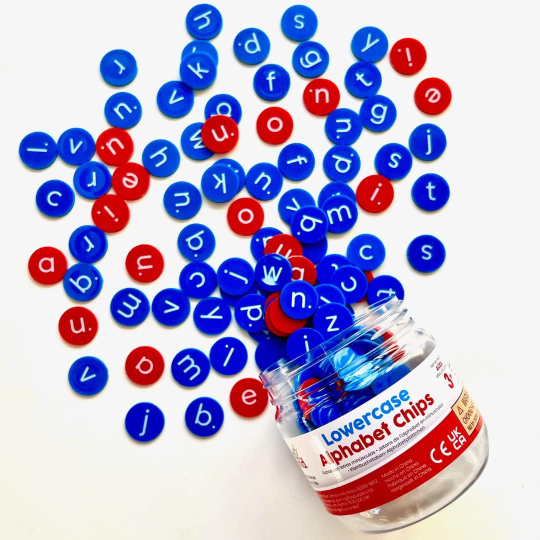 hand2mind Lowercase Alphabet Chips — Preschool Letters for Spelling & Reading