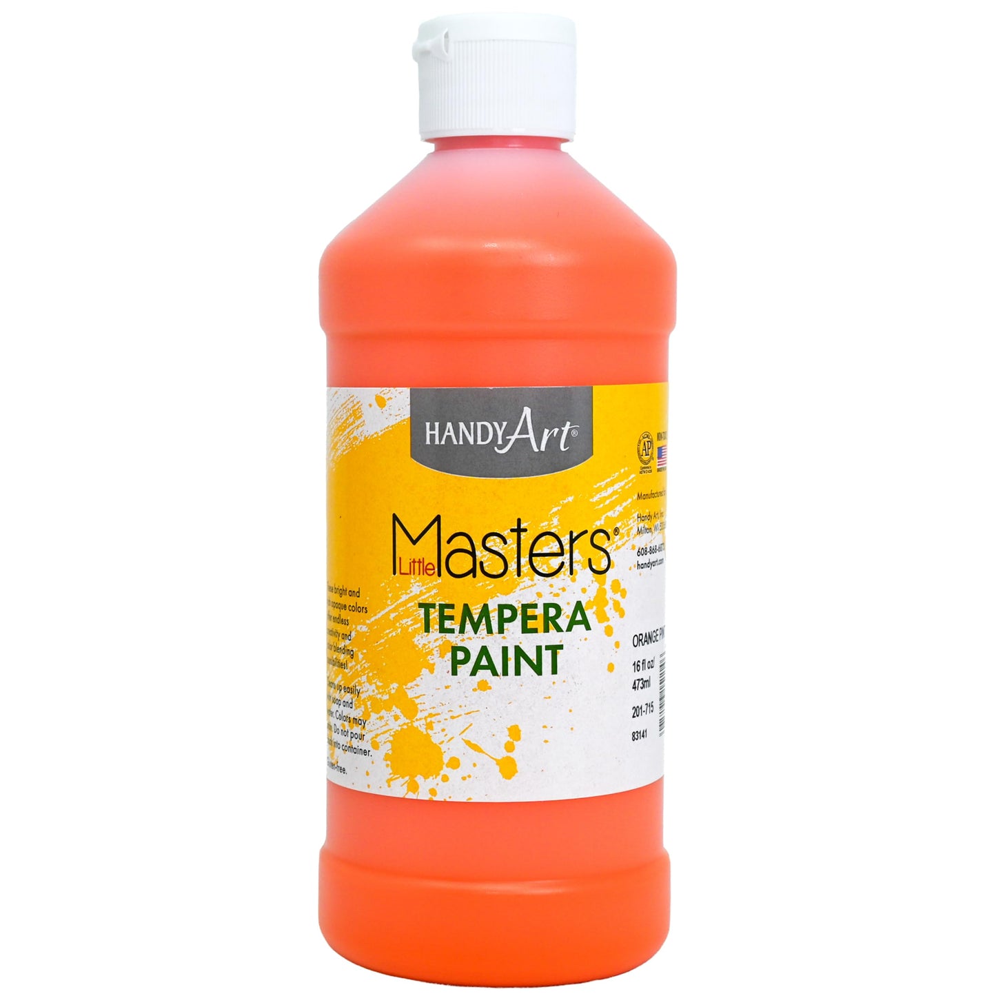 Handy Art Little Masters Tempera Paint – 16 oz Orange | Non-Toxic & Easy Cleanup