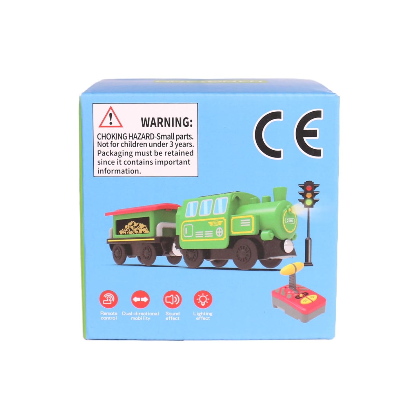 HANQIANN Battery Operated Locomotive Train Set with Light & Sound for Wooden Tracks – Remote Control Engine Toy