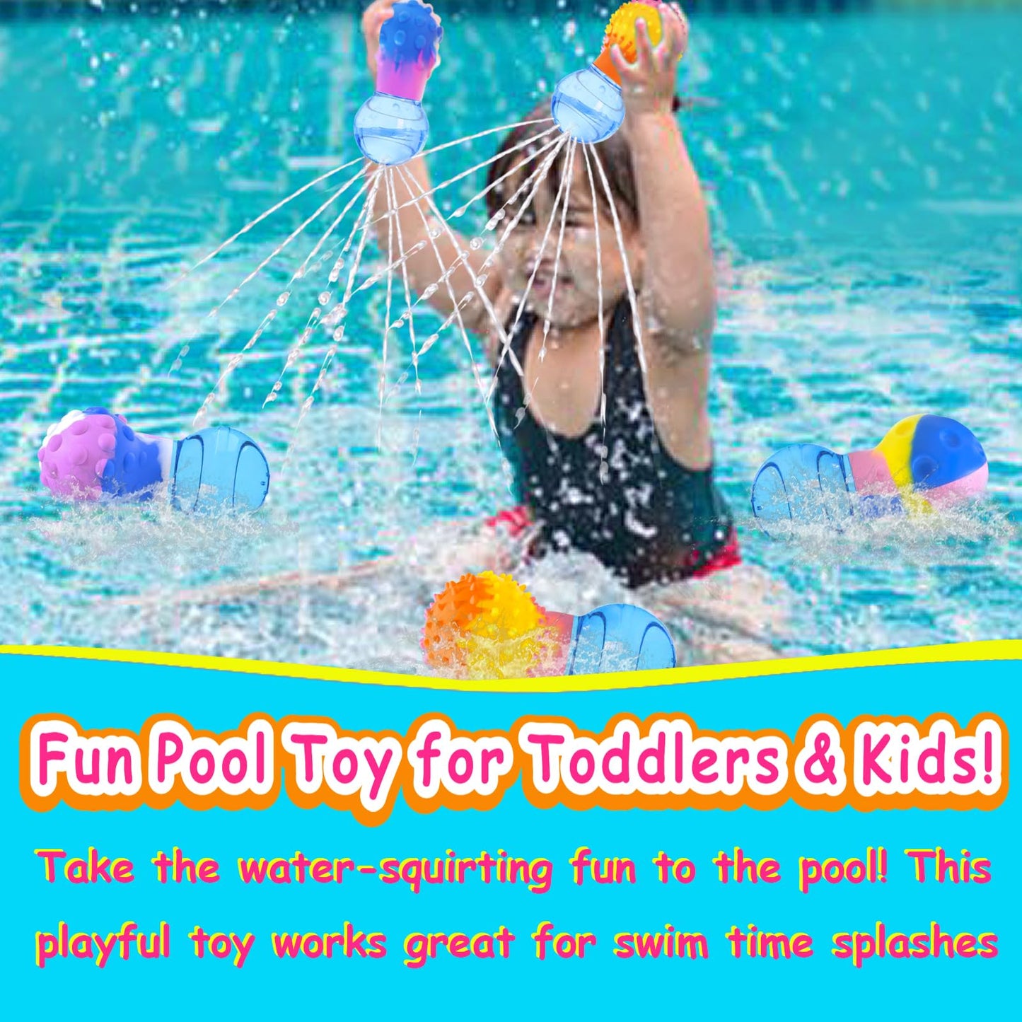 HAPATOYS Bath Toys for Toddlers 1-3 | 3-Pack Squishy Bulb Bath Toys