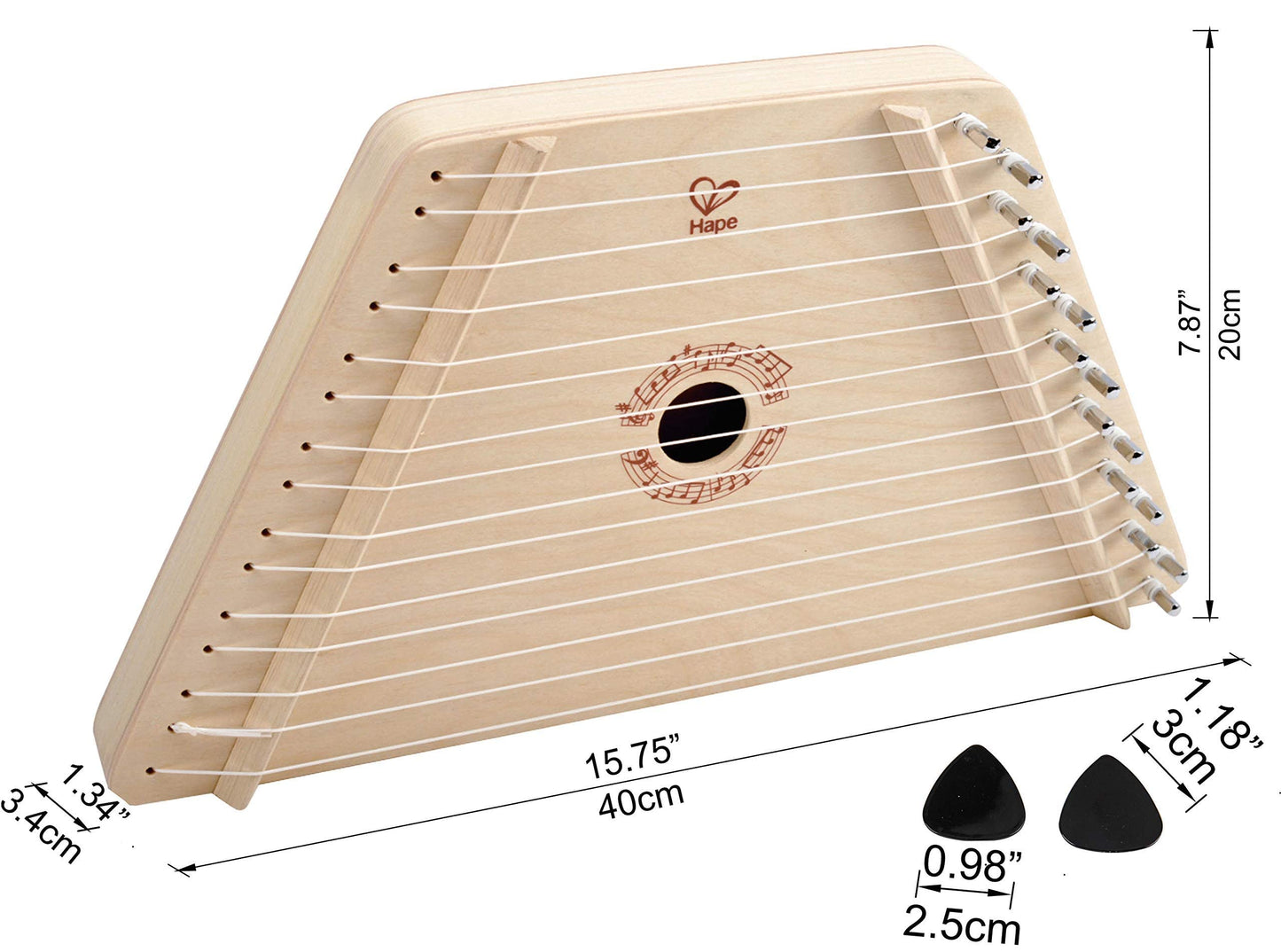 Hape Happy Harp Kids Musical Instrument | Wooden Lap Harp Toy
