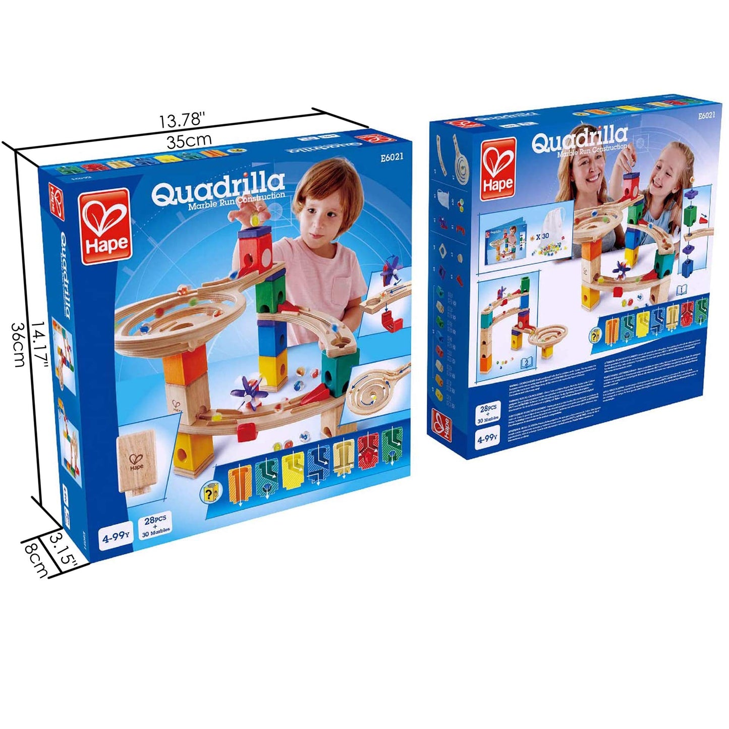 Hape Quadrilla Race to Finish Marble Run – Wooden Block Set