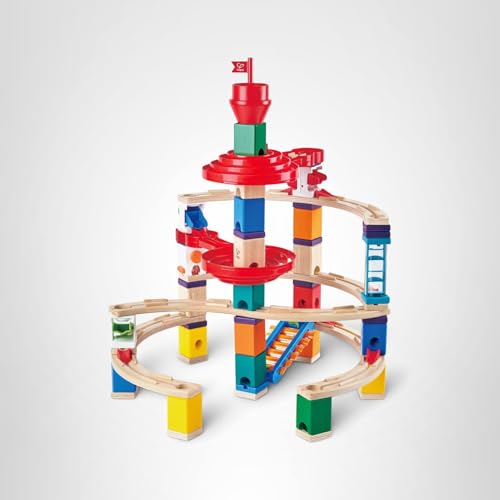 Hape Quadrilla Super Spirals Marble Run – Wooden STEM Toy for Kids 4+