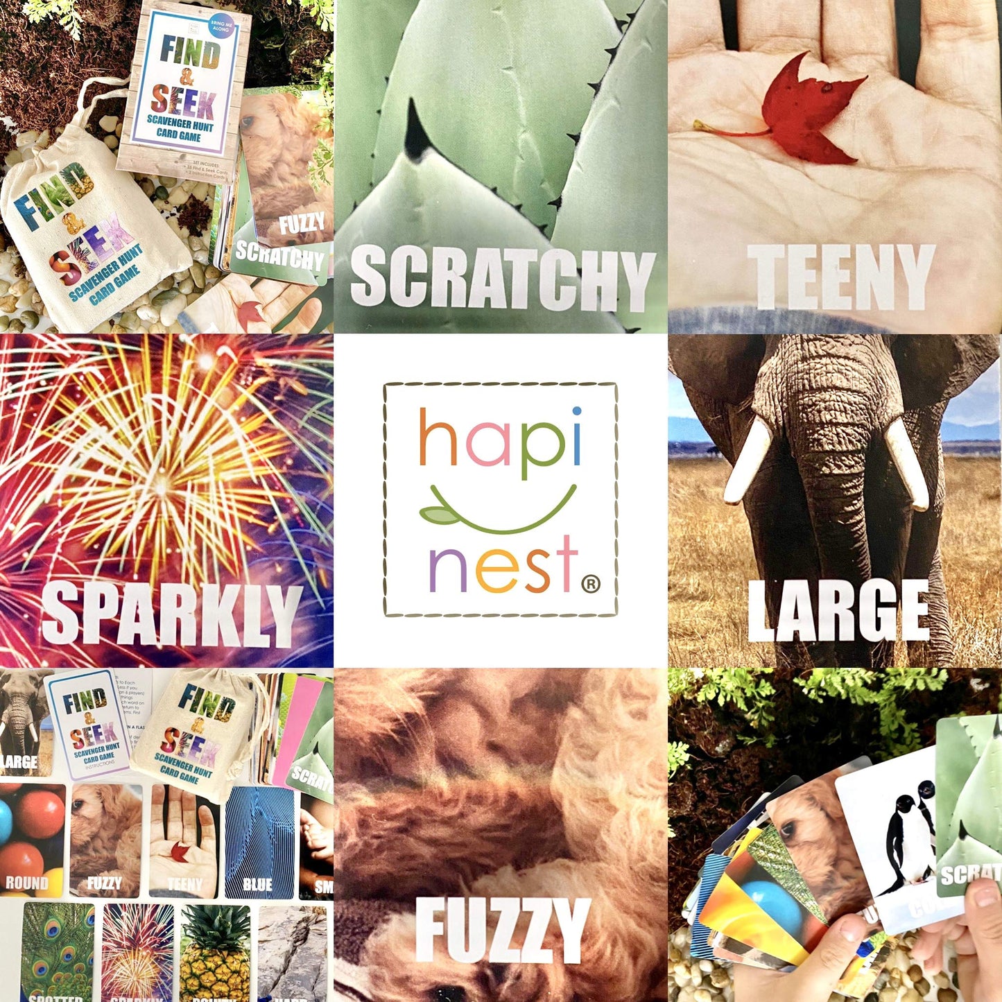 Hapinest Find and Seek Scavenger Hunt Card Game – Indoor & Outdoor Fun for Kids 3+