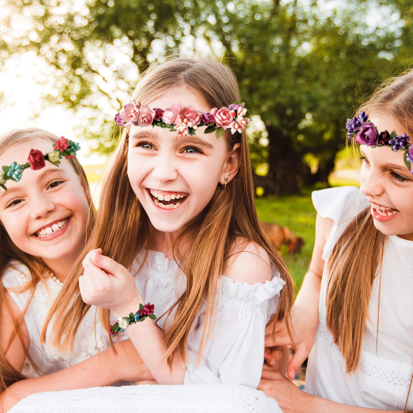 Hapinest Flower Crown & Bracelet Craft Kit for Girls | DIY Headbands & Jewelry