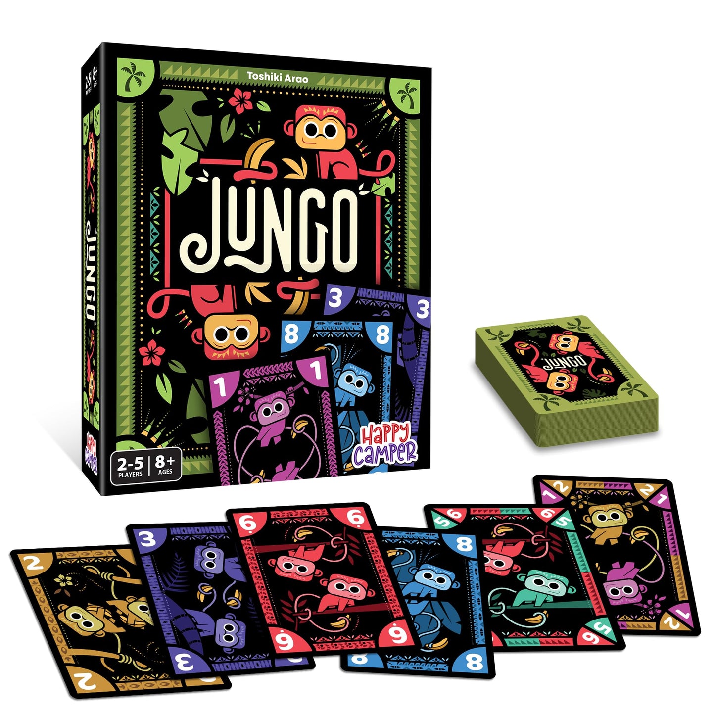 Happy Camper Jungo Card Game | Simple Not-So-Simple Choices for 2-5 Players | Ages 8+ | Travel Friendly