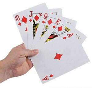 Hapros Jumbo 3.5x5 Inch Playing Cards – Plastic Coated, Easy to Read