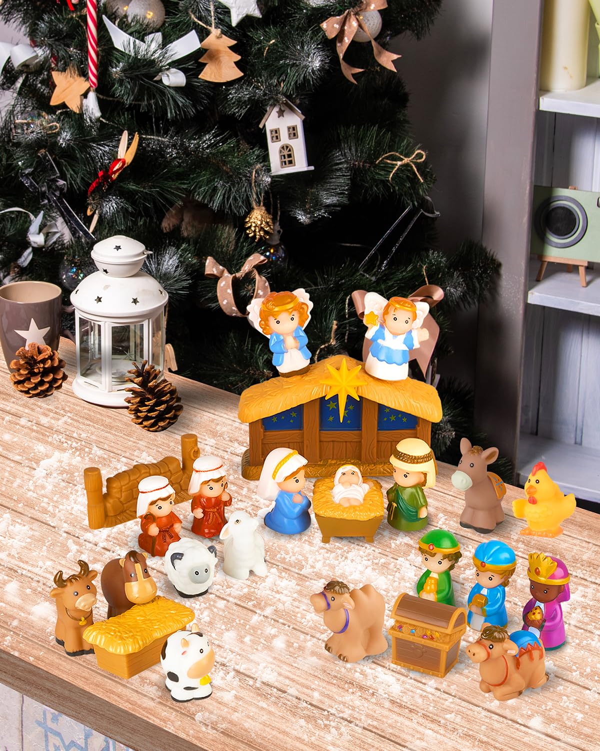 Hardwind 25-Piece Nativity Set for Kids | Complete Toddler Nativity Scene Playset (Ages 1-6+)
