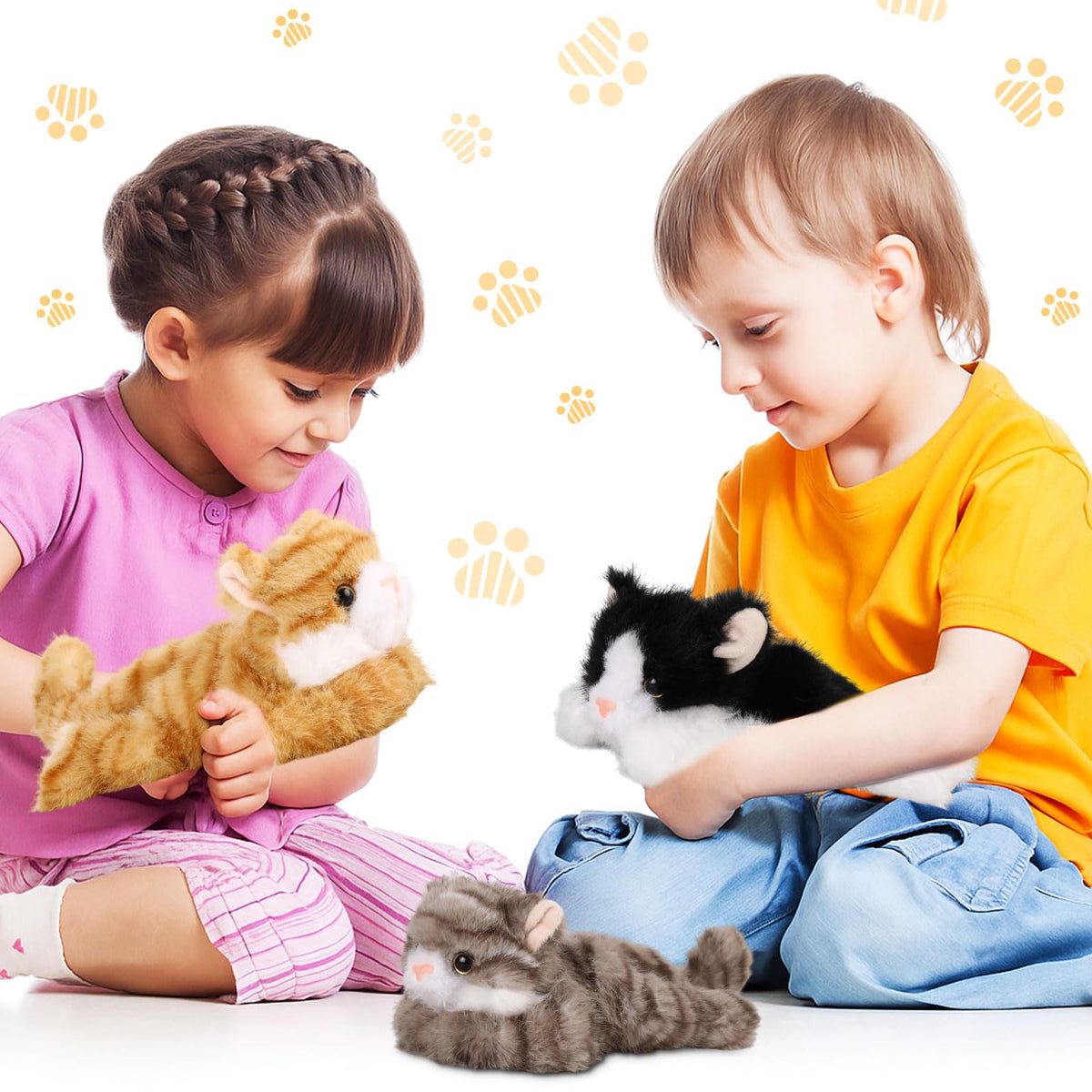 Harrycle 3 Pcs 9-Inch Cat Plush Toys – Soft Kittens Gift Set