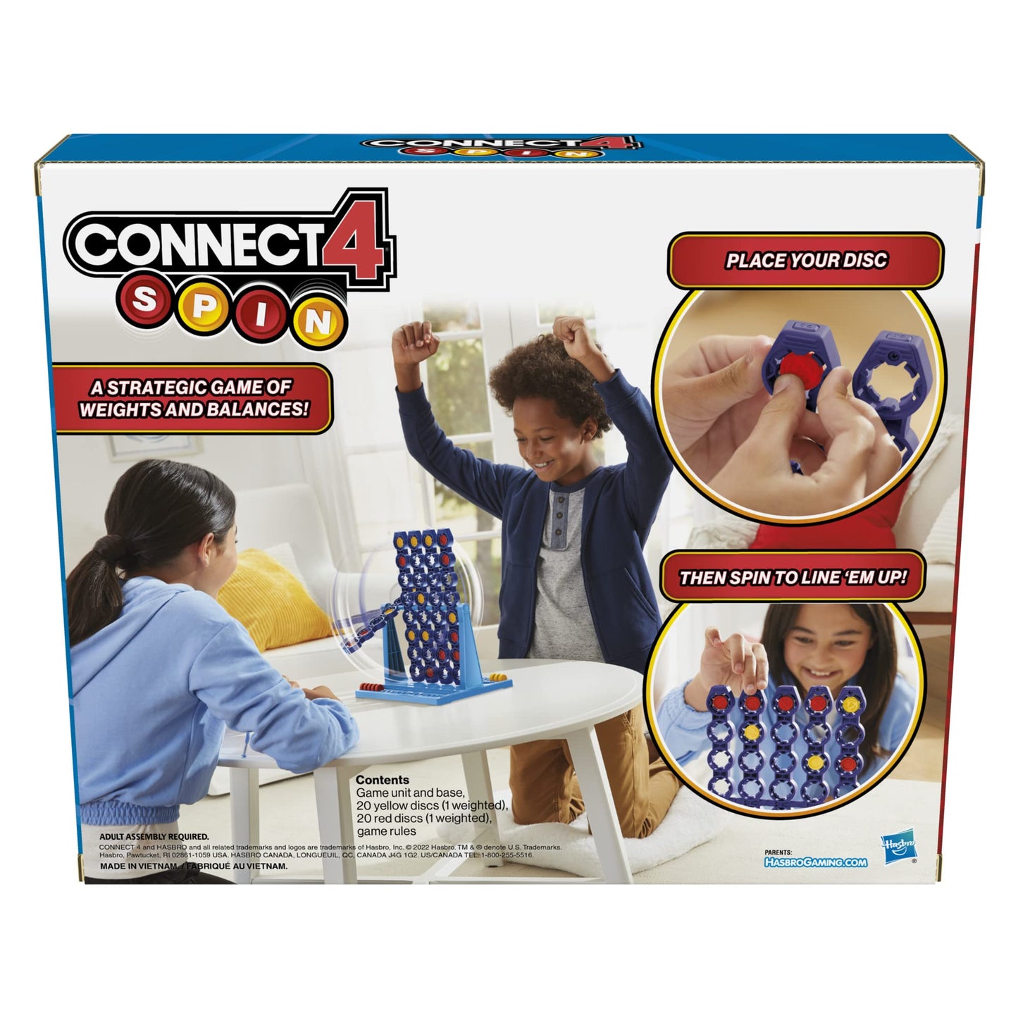 Hasbro Gaming Connect 4 Spin Game – Spinning Grid Strategy for 2 Players
