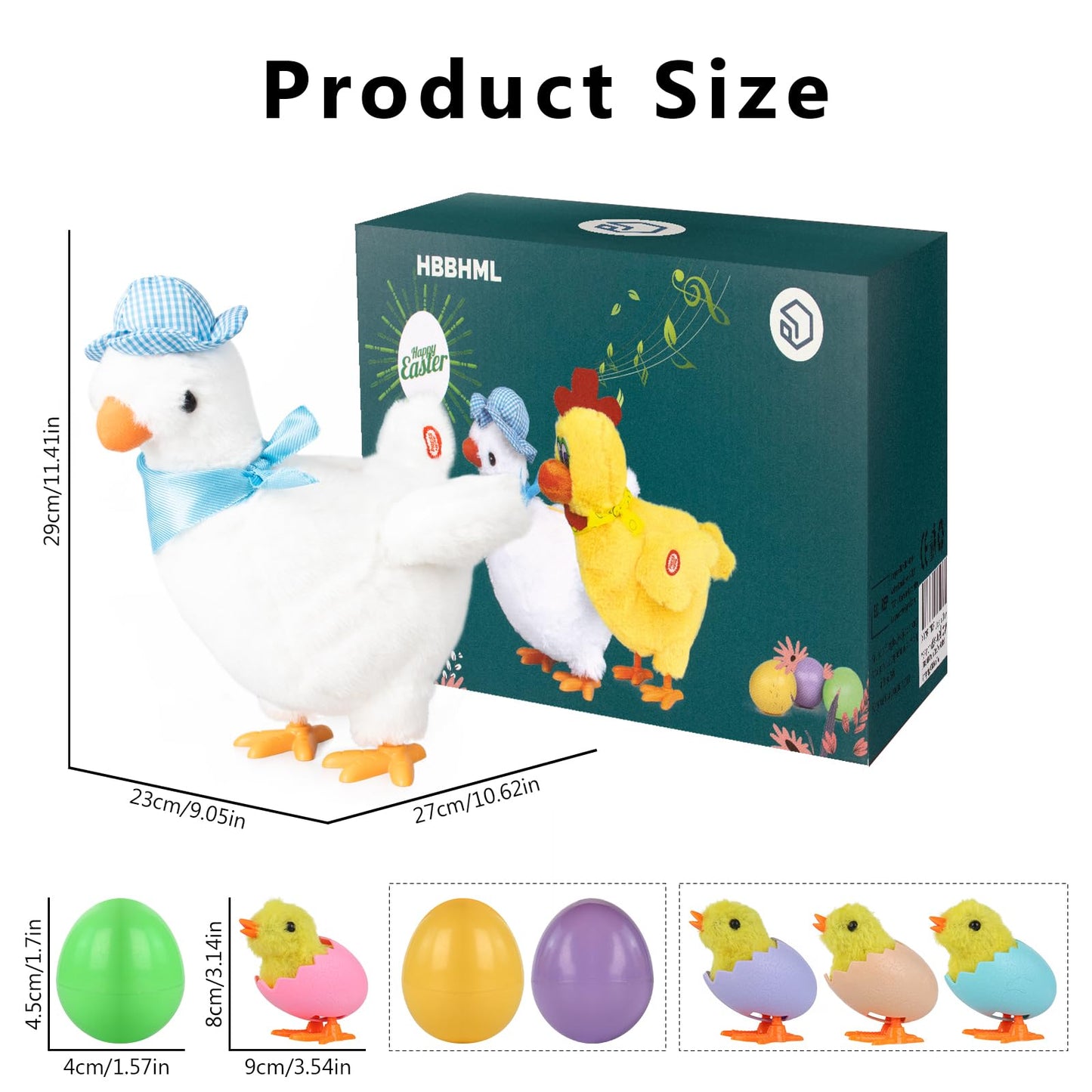 hbbhml Plush Electric Laying Egg Chicken Toy with Singing – Easter Fun for Kids