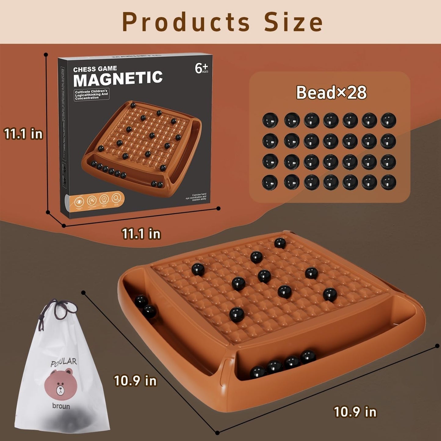 Hcusus Magnet Game – Family Board Game for 2-4 Players | Magnetic Chess Set for Kids & Adults