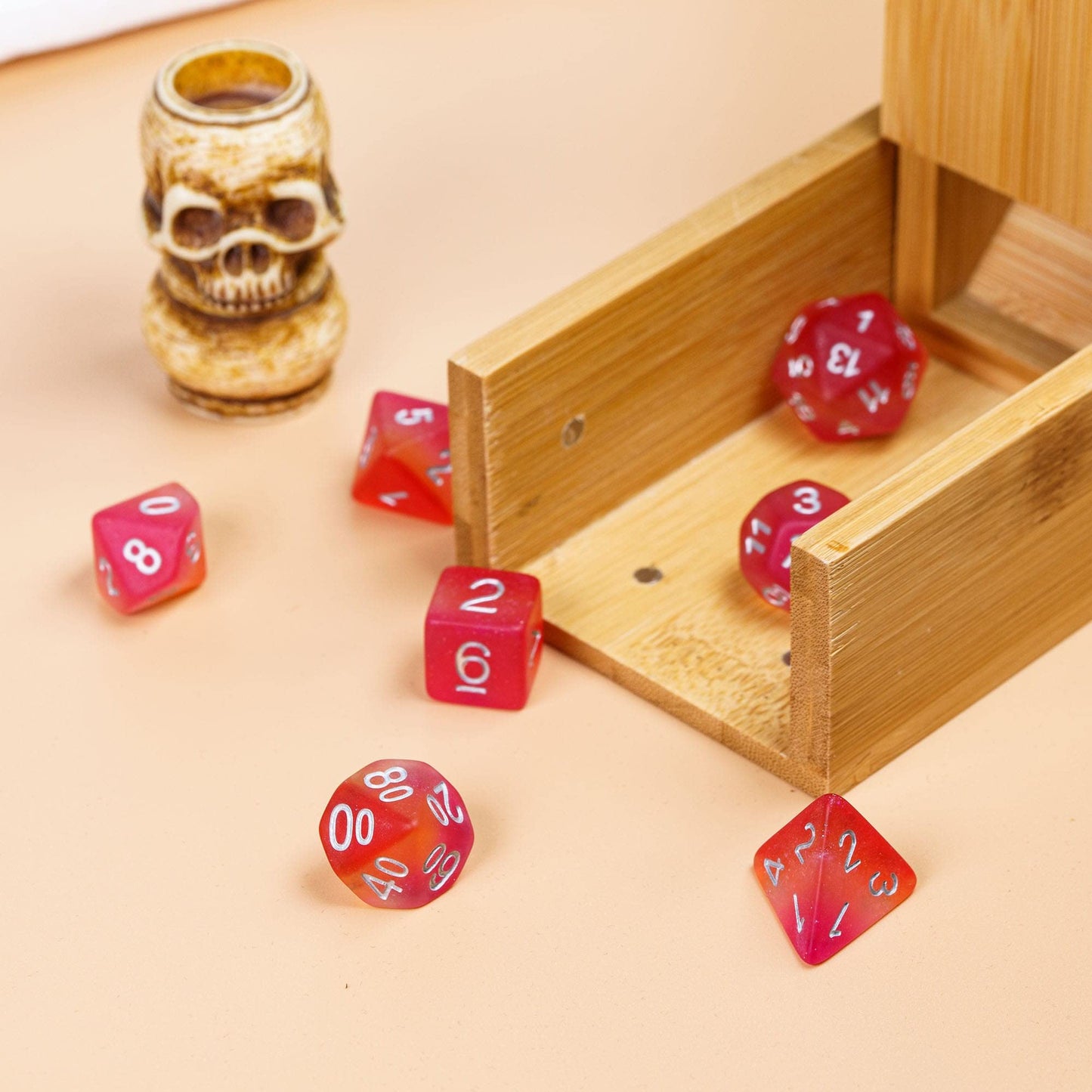 HDdais Lesbian-Pride 7PCS DND Dice Set | Resin Flag D&D Dice for RPGs