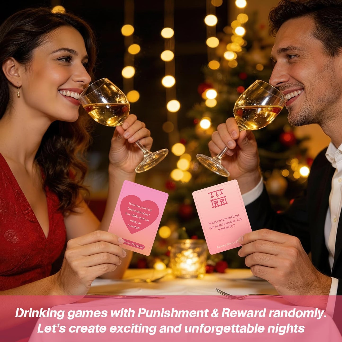 HDWHDW Valentines Day Card Game for Couples – 98 Prompts for Him & Her
