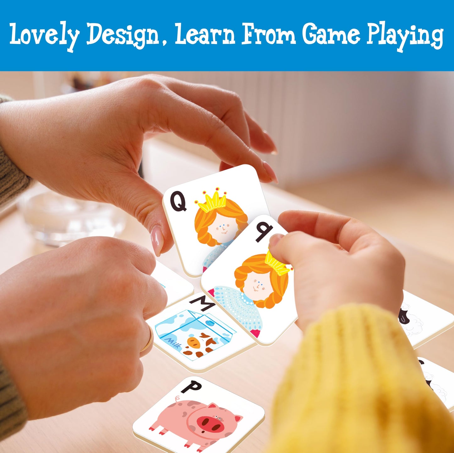 Hebayy 52-Piece Alphabet Memory Game: Uppercase & Lowercase Letter Matching for Kids 3+