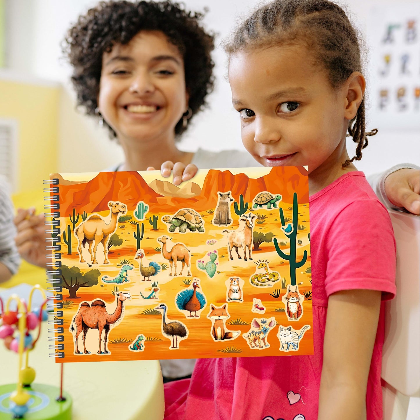 Hebayy Animal Habitat Sticker Book: 780+ Stickers, 15 Habitat Scenes, Side-by-Side Learning for Kids