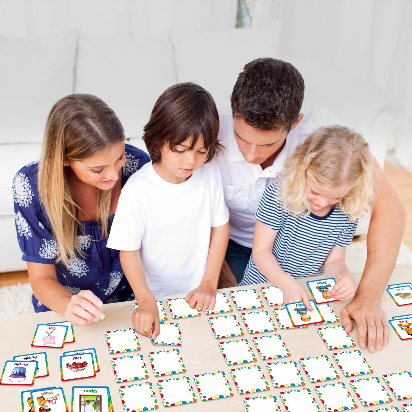 Hebayy Memory Matching Game – 72 Sight Word Tiles (36 Pairs) for Kids 5+