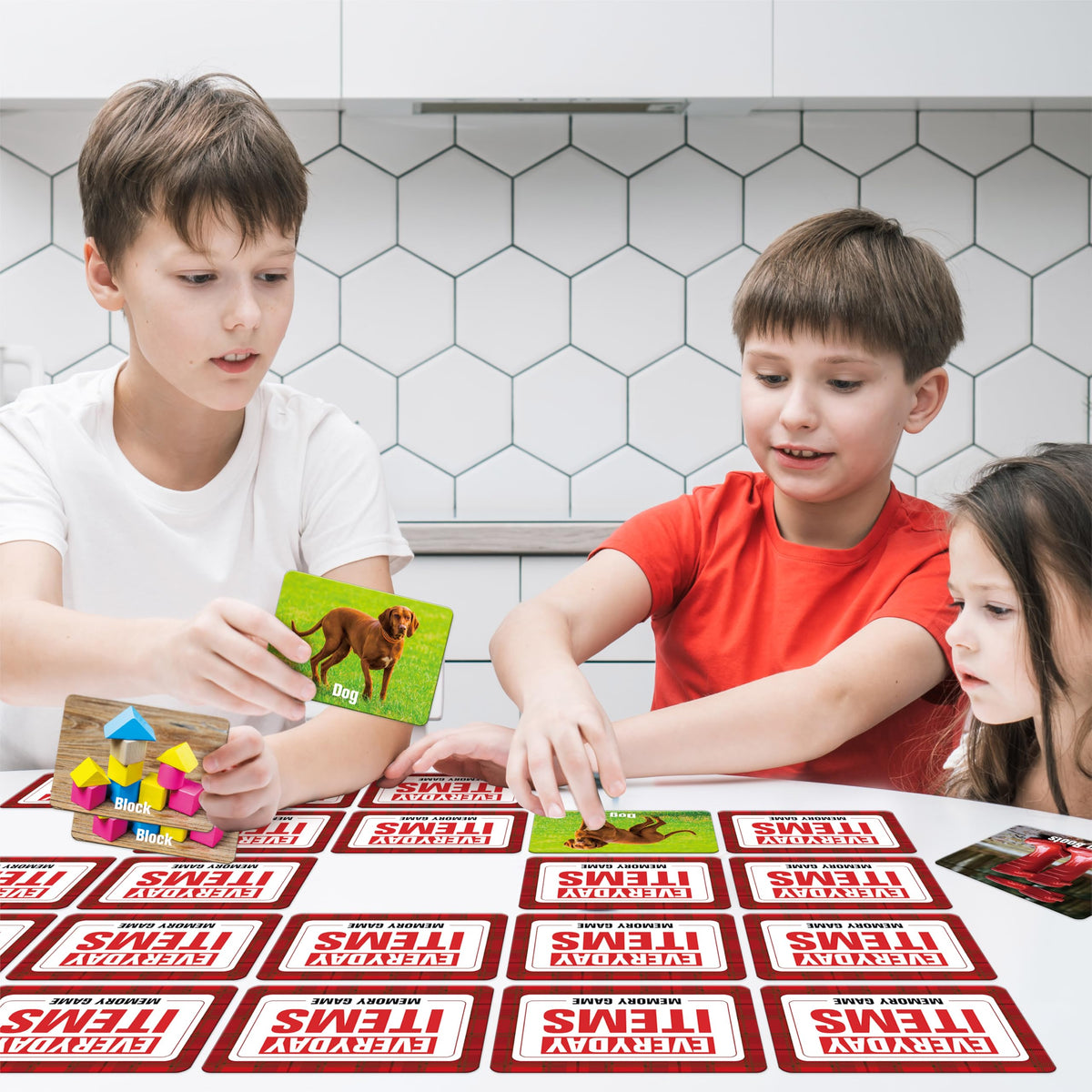 Hebayy 80 Pcs Daily Items Matching Game – 40 Pairs Memory Cards for Kids 3+ | Educational Matching Toy