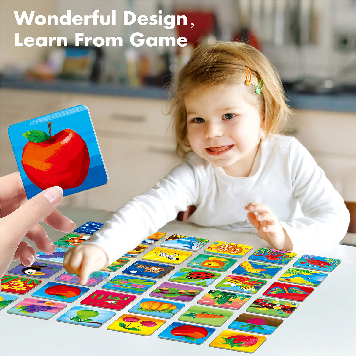 Hebayy Memory Matching Game – 72 Nature-Themed Cards (36 Pairs) for Toddlers