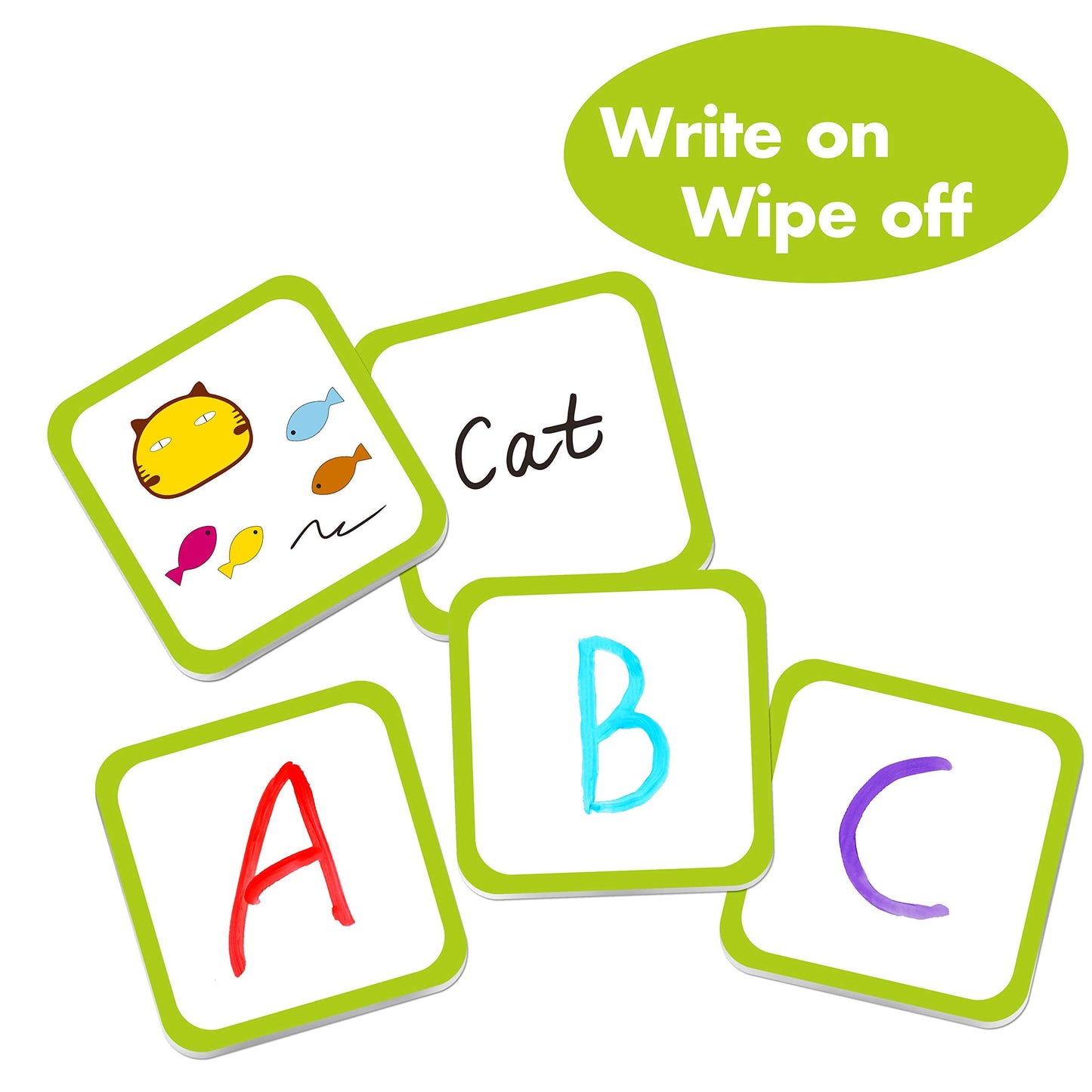 Hebayy 36-Pair Animal Matching Game Flash Cards – Erasable, 2 inch x 2 inch