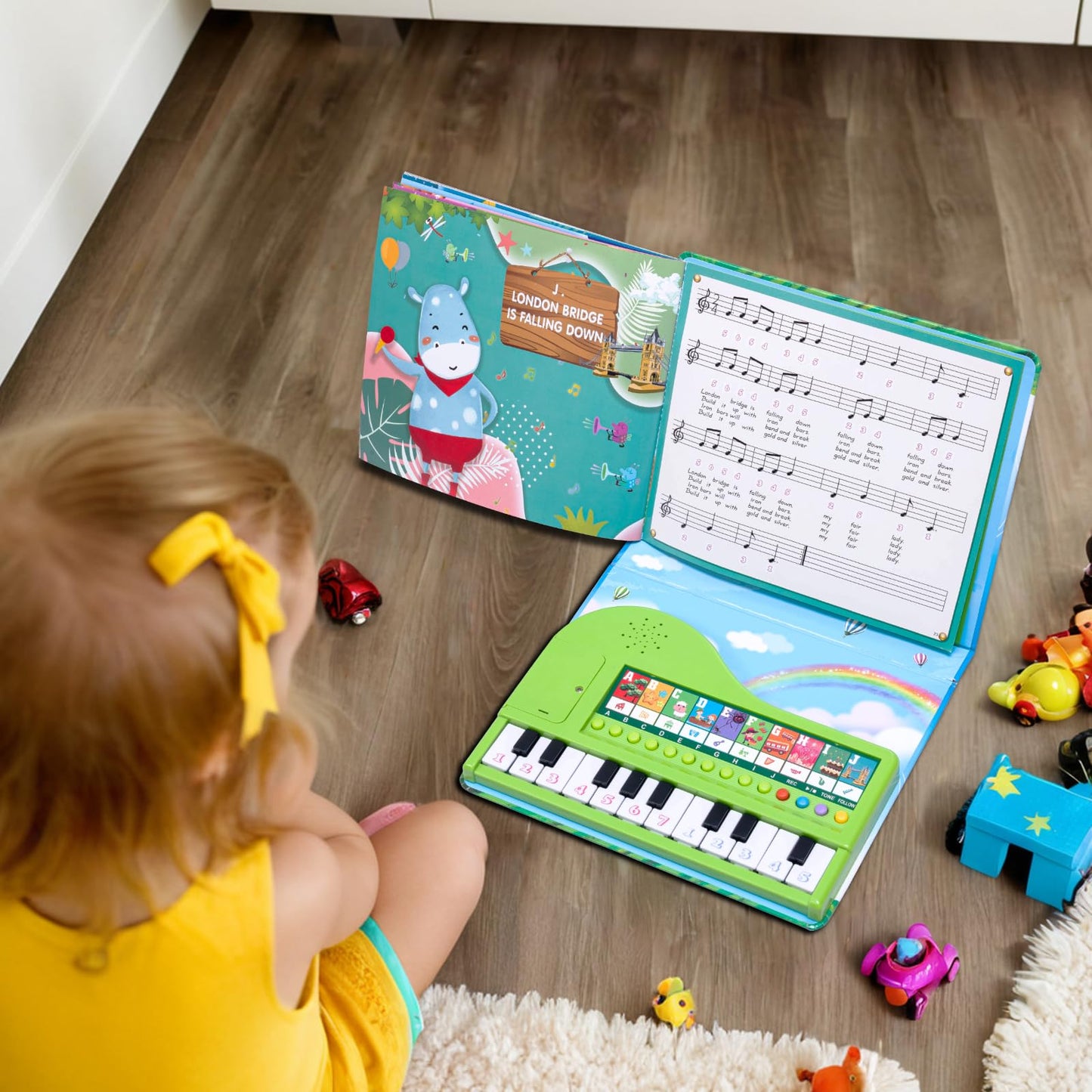 HEEPUEW Toddler Piano Keyboard with Book – Educational Musical Toy for Ages 3-6