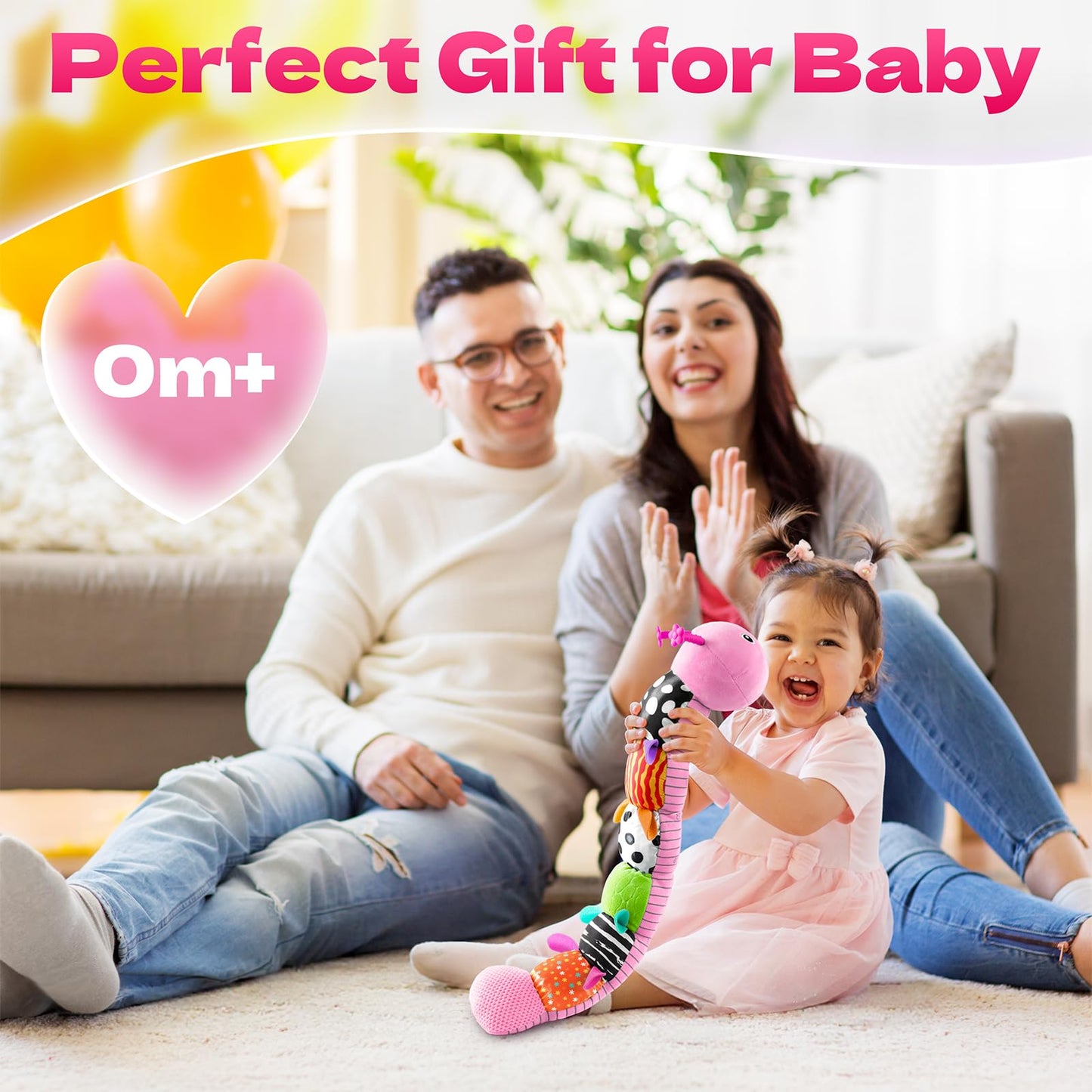 HEMRLY Musical Caterpillar Baby Toy – Sensory Plush Rattle & Teether for 0–12 Months