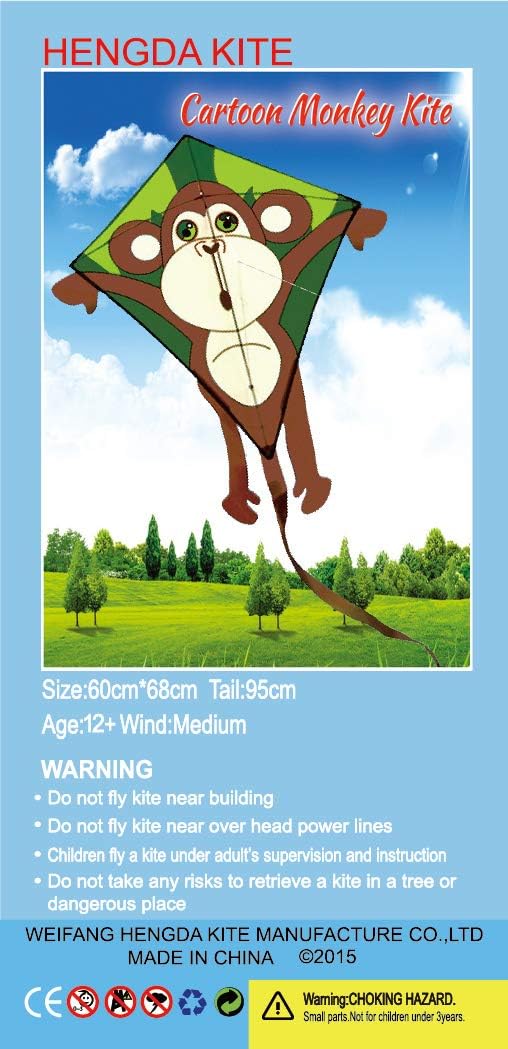 HENGDA KITE Kids Monkey Kite with Flying Line – Easy Takeoff in Light Wind