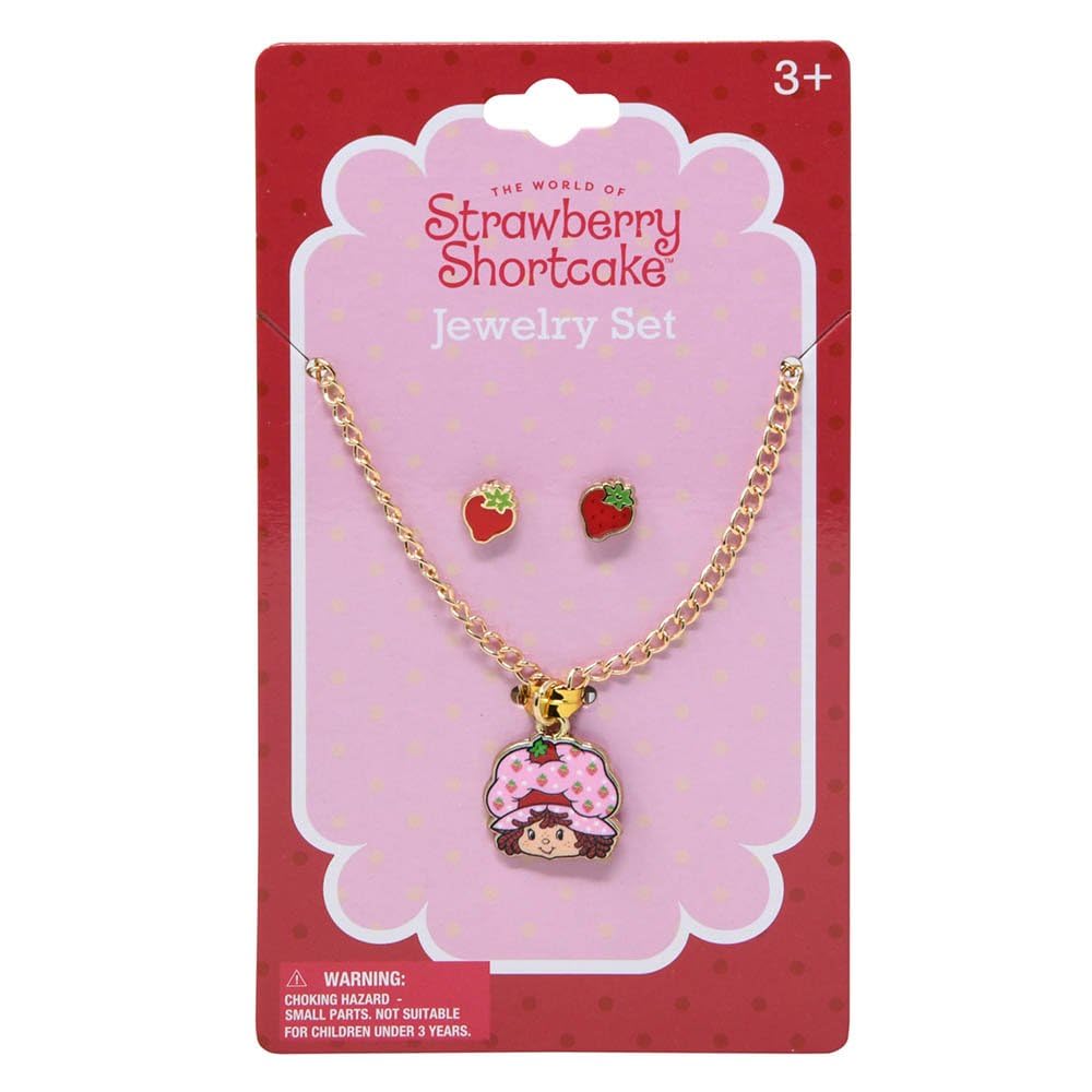 HER Strawberry Shortcake Jewelry Set for Kids – Pendant Necklace & Strawberry Earrings | Ages 3+