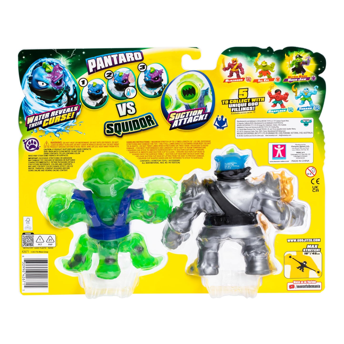 Heroes of Goo JIT Zu Cursed Goo Sea Versus Pack – Pantaro & Squidor Exclusive Figures, Color Change & 3x Stretch