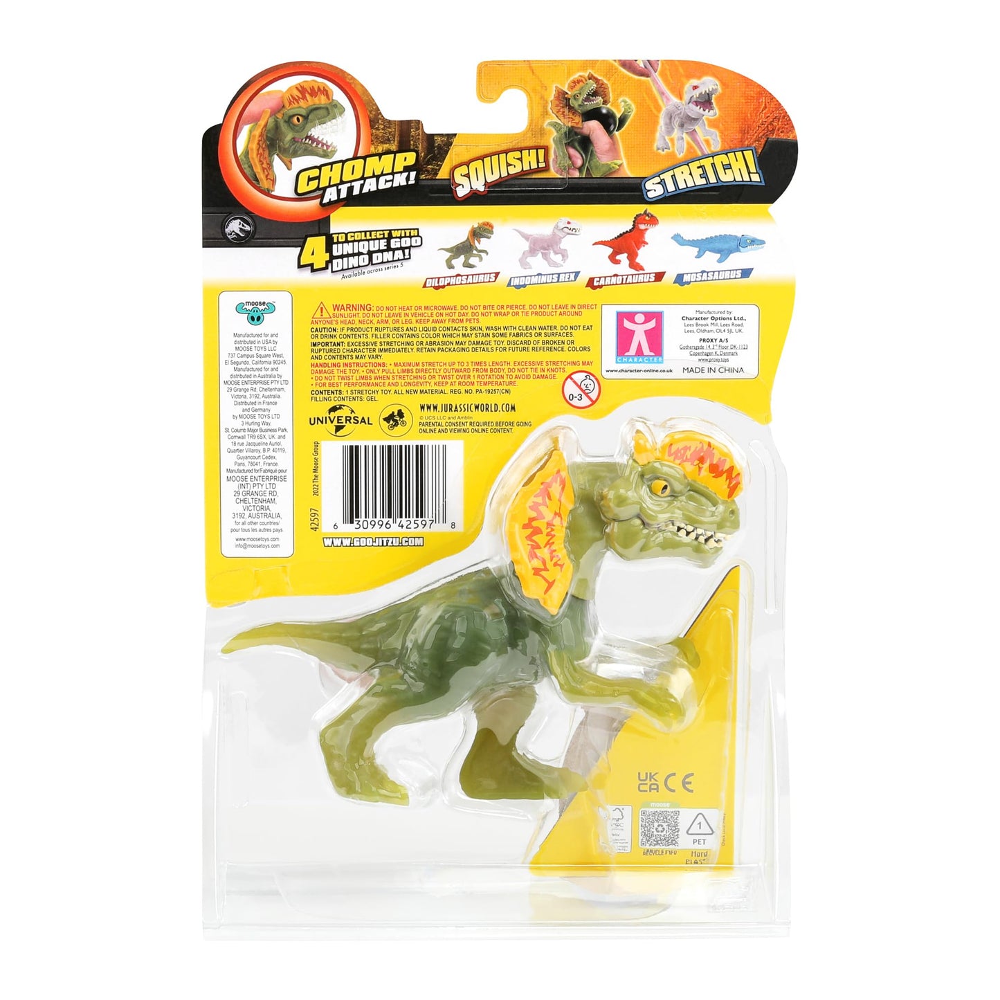 Heroes of Goo Jit Zu Jurassic World Dilophosaurus - Stretchy Dino with Chomp Action