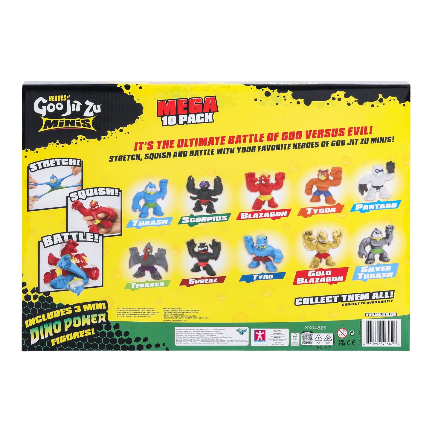 Heroes of Goo Jit Zu Minis Mega 10 Pack – Stretch, Squish & Battle with 10 Mini Figures