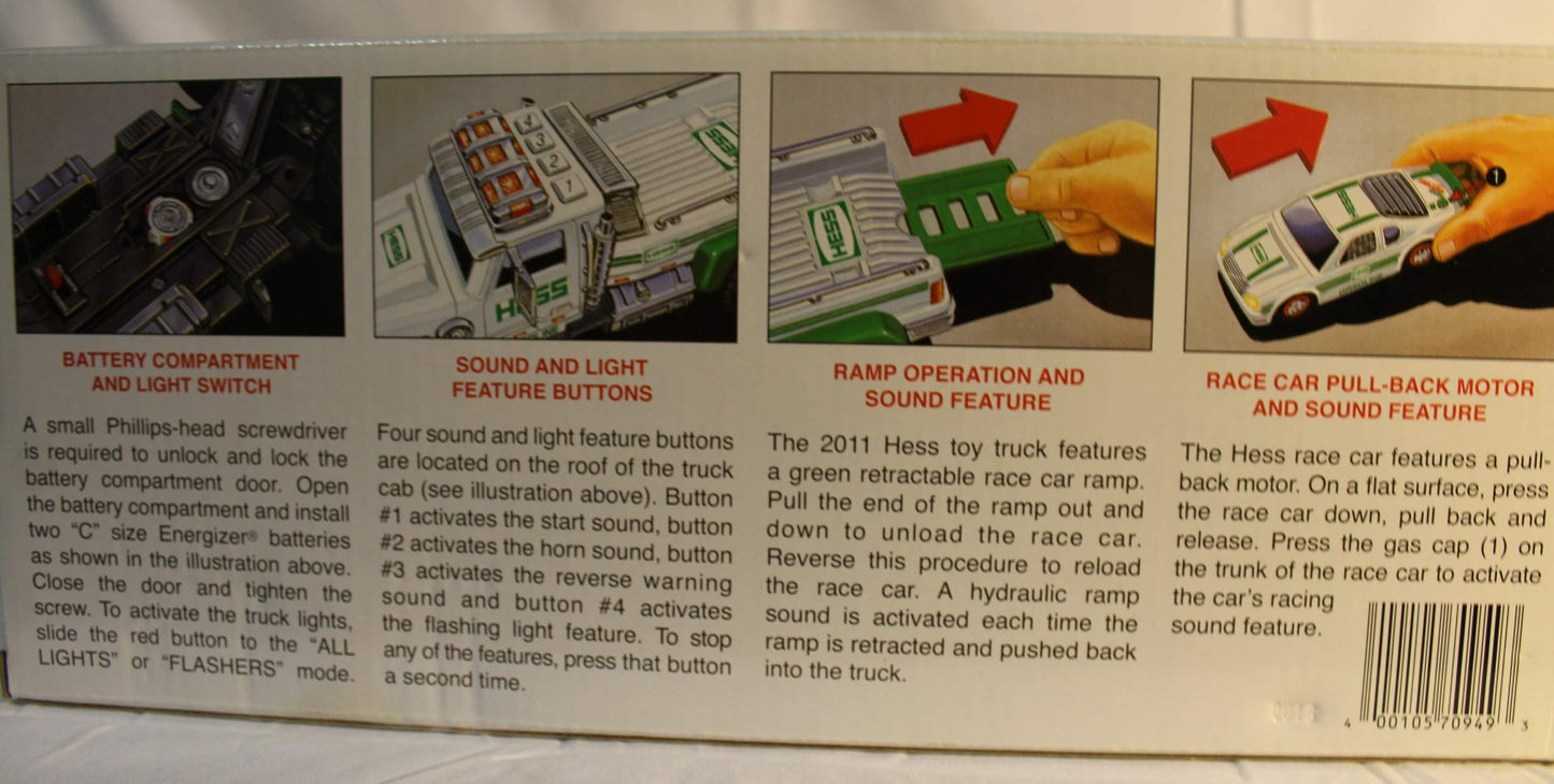 Hess 2011 Toy Truck and Race Car | Pullback Motor, Lights, Independent Suspension