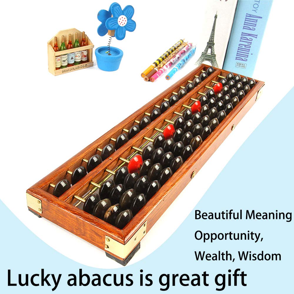 Hexing Vintage Style Wooden Abacus Soroban, 17-Column, 15in | Professional Abacus for Adults & Kids