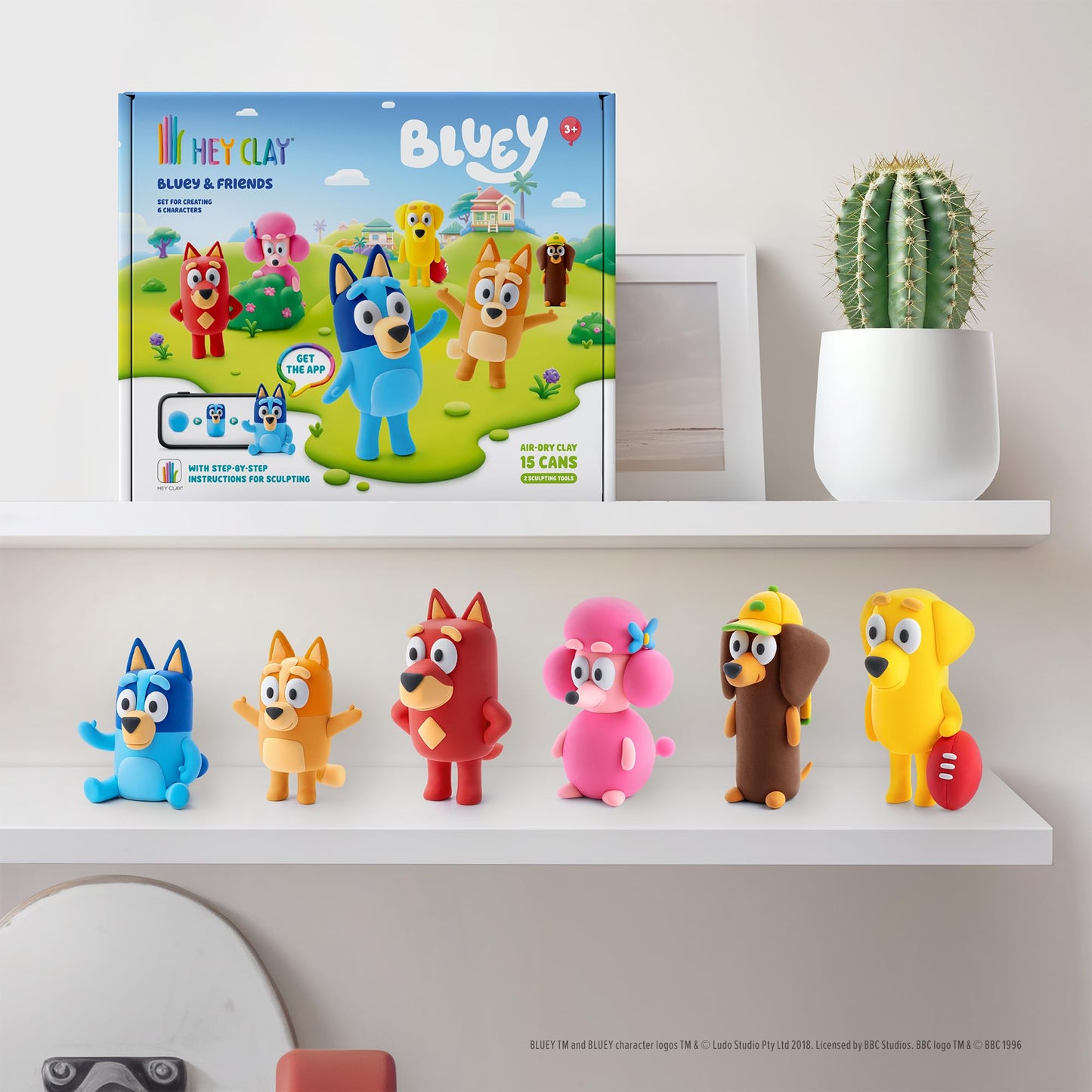 HEY CLAY Bluey & Friends - Air-Drying Clay Kit for Kids (Full Set of 6 Characters)