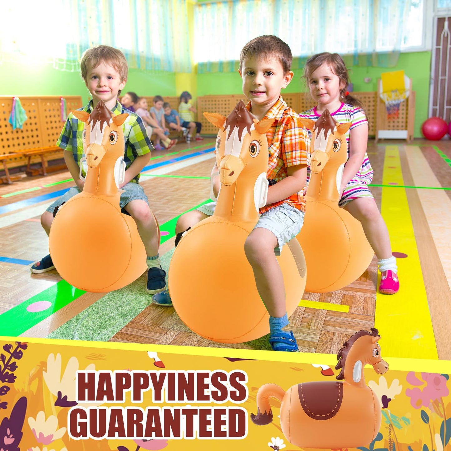 Hiboom 2-Pack Giant Inflatable Horse Hopping Toys – 51 Inch Bouncer