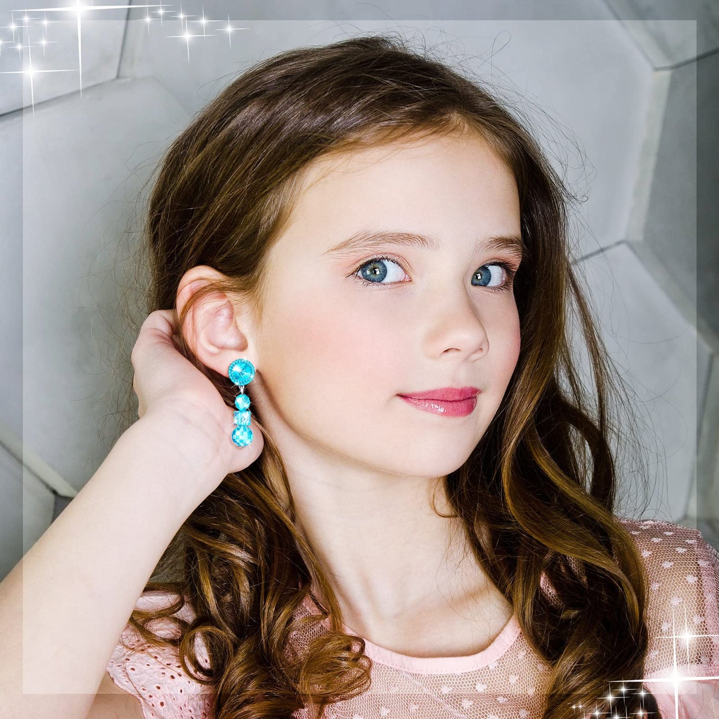 Hicarer 9 Pairs Girls Clip-On Earrings – Pretend Princess Jewelry Set in Bright Colors