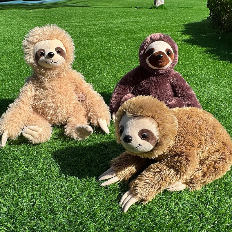 Hideekoog Realistic Sloth Plush - 15-Inch Stuffed Animal with Standing & Lying Postures