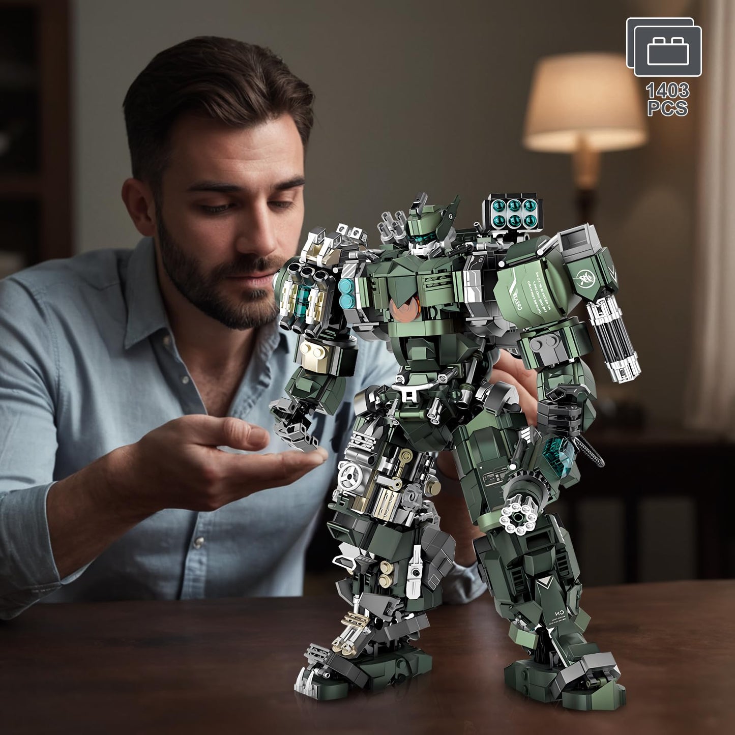 HIGH GODO Mech Building Blocks Set — 1403-Piece Robot Model for Adults & Teens 14+