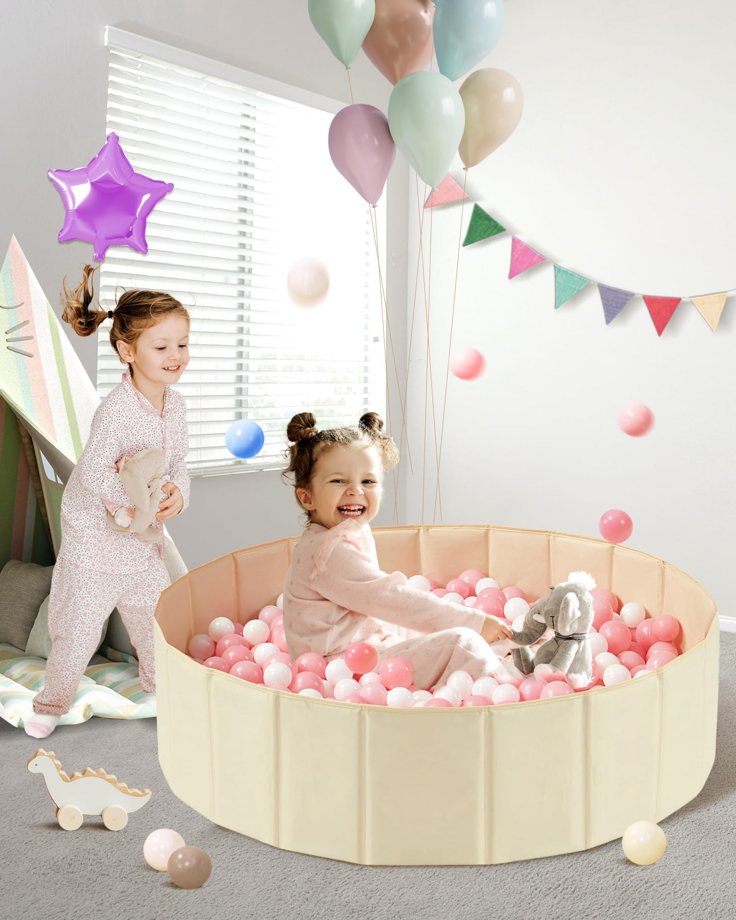 Hikiddy Baby Ball Pit Foldable 31.5 Inch – Safe, Portable Kiddie Ball Pool for Toddlers