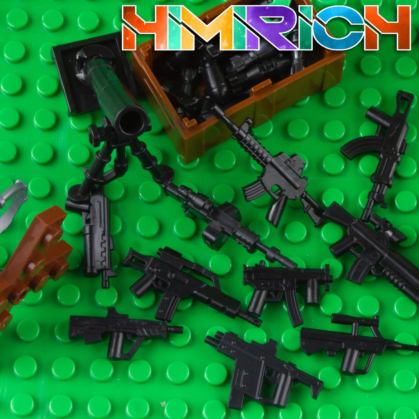 HIMIRICH 38 Pcs WW2 Weapons Pack – Soldier Style Gun Sets for Building Blocks (Ages 6-15)