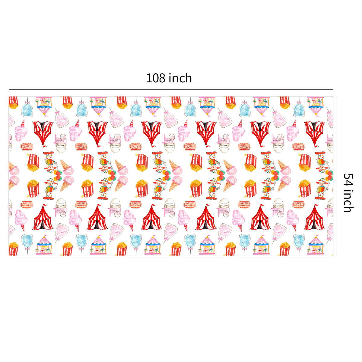 HIPVVILD Circus Carnival Theme Tablecloths – 4 Pack, 54 x 108 in