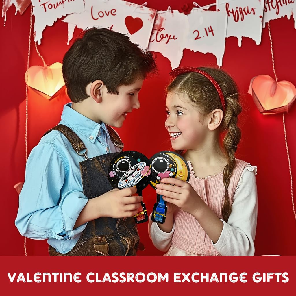 HIPYGYM 28-Pack Valentines Day Cards with LED Finger Lights for Kids – Classroom Gifts & Party Favors