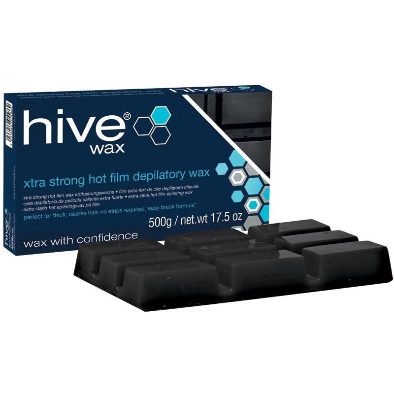 Hive Xtra Strong Hot Film Wax Block: Superior Grip for Professional Hair Removal 500g/17.64 oz