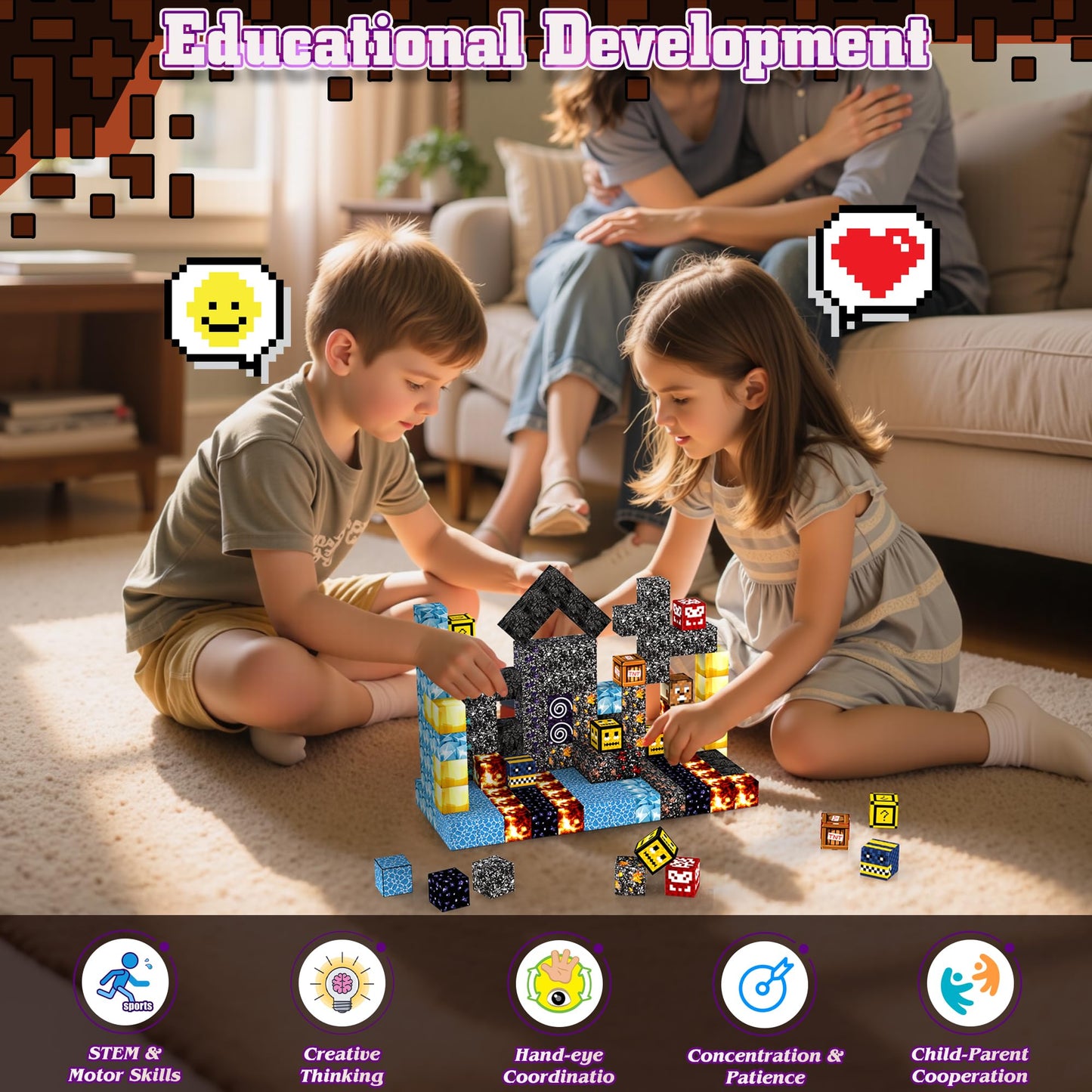 Hltyigr 150PCS Magnetic Blocks – STEM Building Toys for Kids 3+