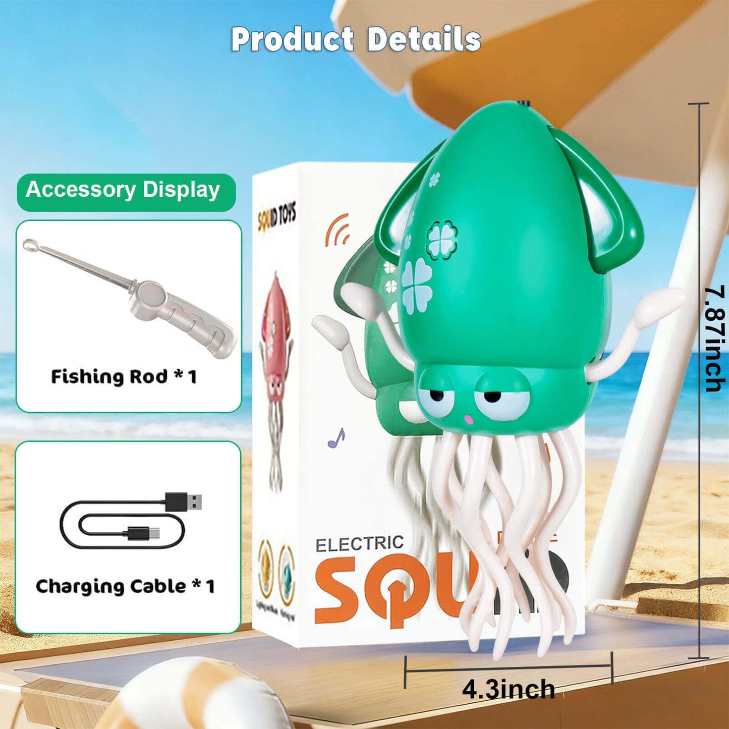 HLXY Dancing Octopus Baby Toy – USB Rechargeable Tummy Time Crawling Octopus with Lights