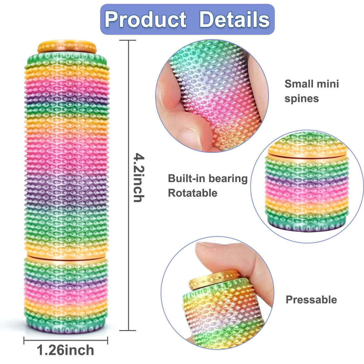 HLXY Little Ouchies Pain Fidget 2-Pack – Spiky Grippie Toy for Focus, Anxiety Relief, and Desk Fun